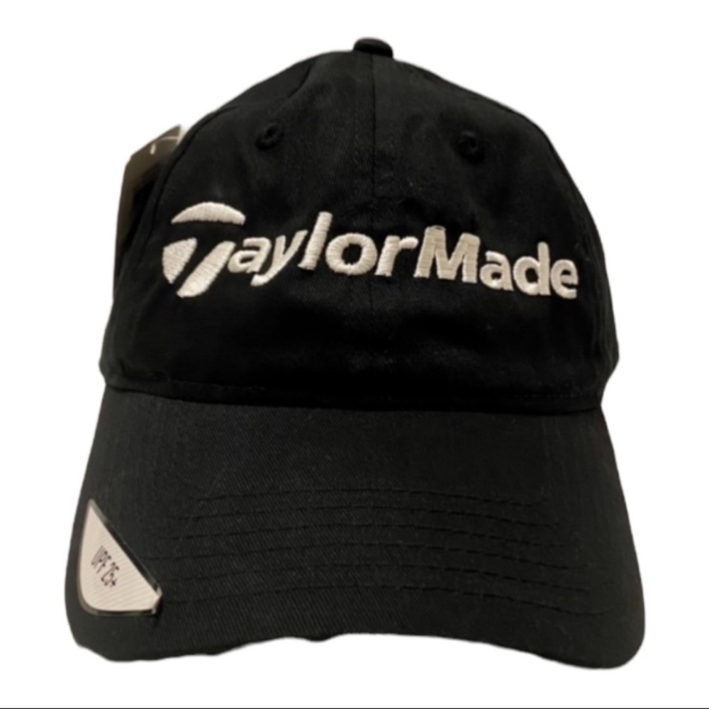 NEW with tags TaylorMade adjustable black and white golf hat size OS